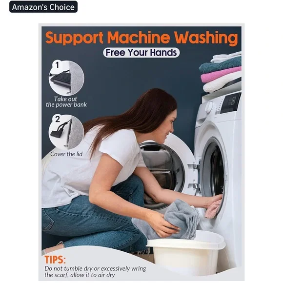 White Heated Scarf - Picture 7 of 9